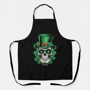 Zucker-Schädel-St.-Patrick-Tag Glücksklee Schürze