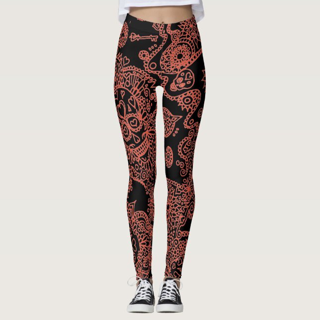 Zucker-Schädellegings Leggings (Vorderseite)