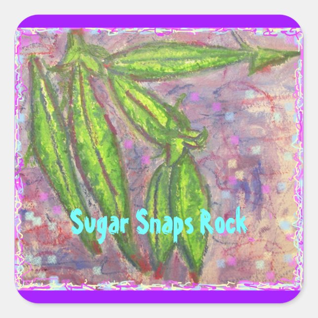 Zucker-Snaps-Rock Quadratischer Aufkleber (Vorderseite)