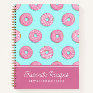 Zucker Sweet Pink Glazed Donuts Favoritenrezepte Notizbuch