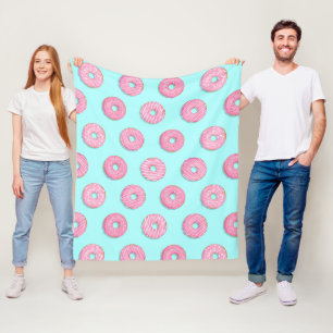 Zucker Sweet Pink Glazed Donuts Fleecedecke