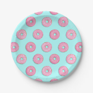 Zucker Sweet Pink Glazed Donuts Pappteller