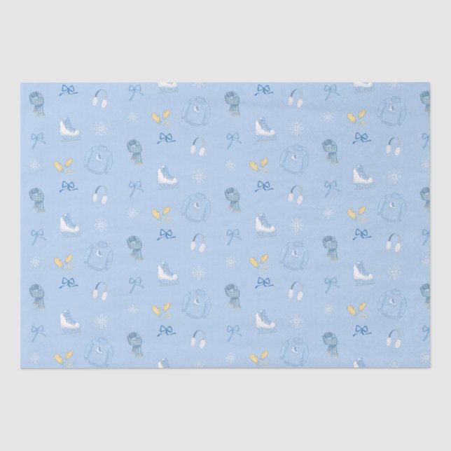 Zucker und Eisfigur Skate Eiseis Skate Winter Blue Seidenpapier (Vorderseite)