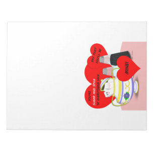 Zucker und Gewürz - Alte Valentinskarte Kunst Notizblock