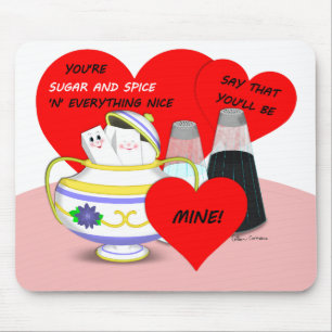 Zucker und Gewürz - Alte Valentinstagskarten-Kunst Mousepad