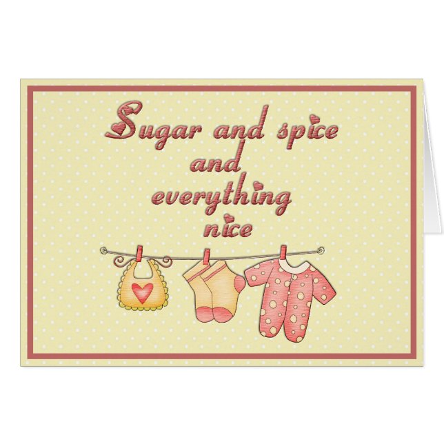 Zucker und Gewürz, gelb und rosa Babydusche (Vorderseite (Horizontal))