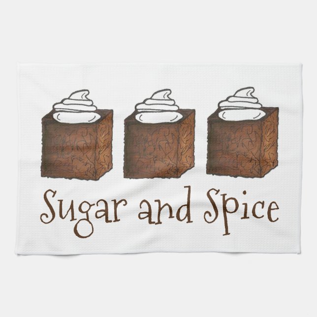 Zucker und Gewürz Lebkuchen Kuchen Weihnachtsgebäc Geschirrtuch (Horizontal)