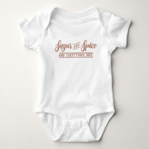 Zucker und Gewürze Rose Gold Kalligraphie ein Stüc Baby Strampler