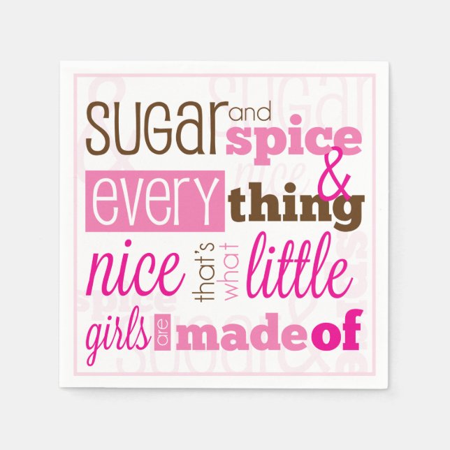 Zucker und Spice Baby Dusche Napkins Serviette (Vorderseite)