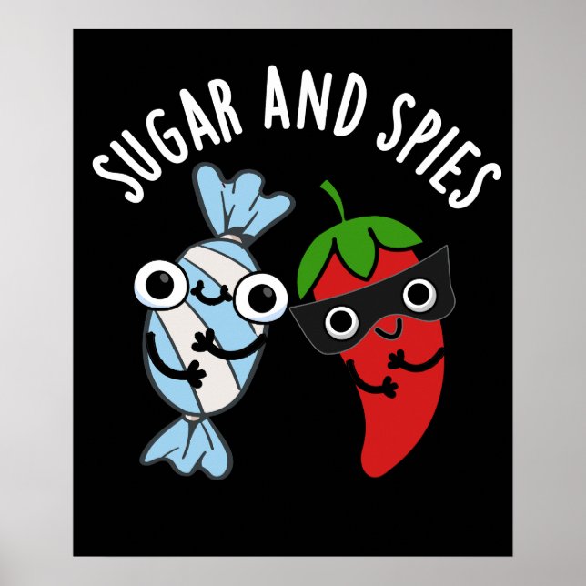 Zucker und Spione Funny Food Puff Dunkle BG Poster (Vorne)