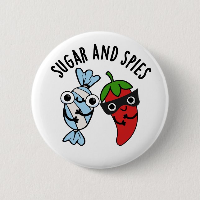 Zucker und Spionen Funny Food Puff Button (Vorderseite)