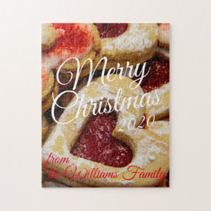 Zucker Weihnachtskekse Herz geformt Rotes Foto
