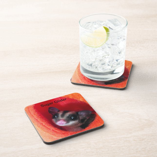 Zuckerglänzer in Orange-Hängepflanze Getränkeuntersetzer (Rechte Seite)