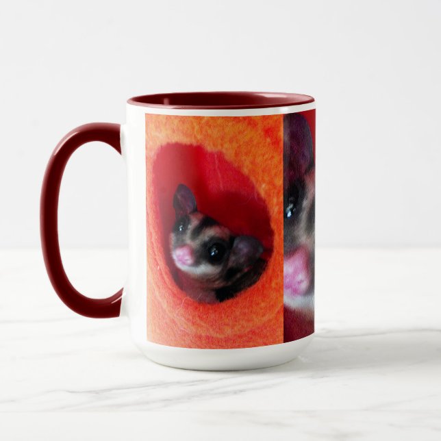 Zuckerglänzer in Orange-Hängepflanze Tasse (Links)