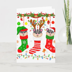 Zuckergleiter in Weihnachts-Socken leuchtet Zucker Karte