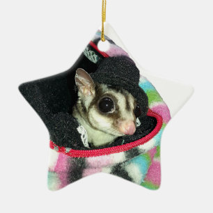 Zuckergleiter mit Hut Keramikornament