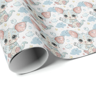Zuckergleiter Süßes Baby Pastell Aquarellmuster Geschenkpapier