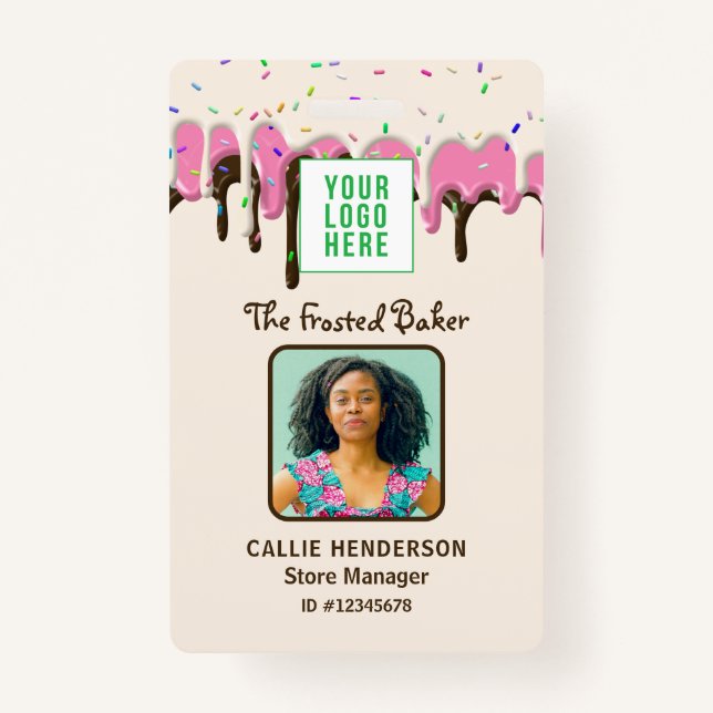 Zuckerguss Konditorei-Logo Firmenmitarbeiter Ausweis (Vorderseite)