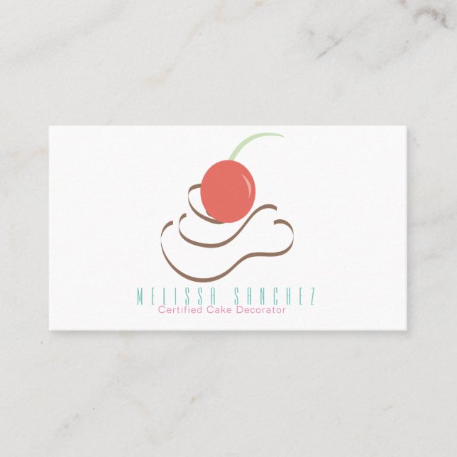Zuckerguss Swirt Bäckerei Decorator Schokolade Cup Visitenkarte (Vorderseite)