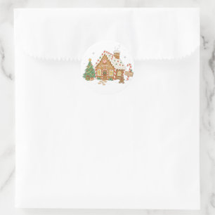 Zuckerhaus für Liebhaber des Weihnachtsbackens Runder Aufkleber