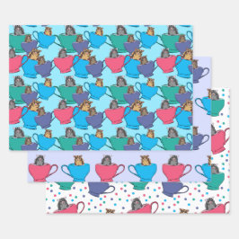 Zuckerhut in Teebeete Gemustert Geschenkpapier Set