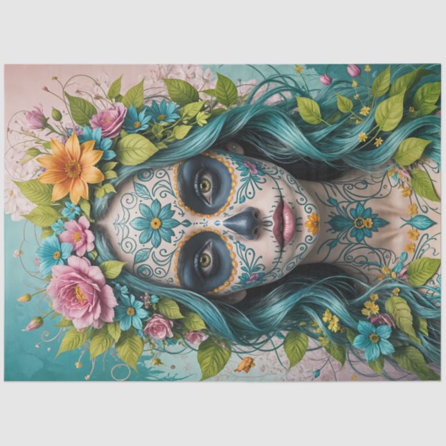 Zuckerhut mit Blume - Gothic Decoupage Seidenpapier (Vorderseite)