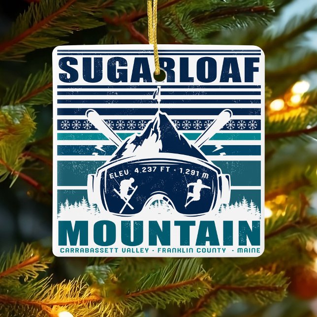 Zuckerhut Vintages Skifahren Keramikornament (Von Creator hochgeladen)