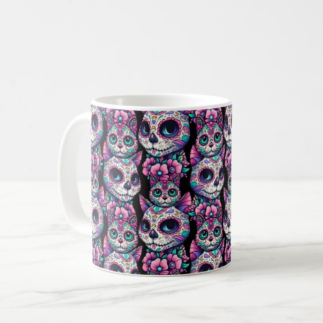 Zuckerkatzenmuster Kaffeetasse (Vorderseite Links)