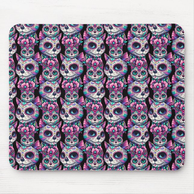 Zuckerkatzenmuster Mousepad (Vorne)