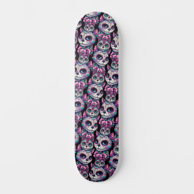 Zuckerkatzenmuster Skateboard (Vorderseite)