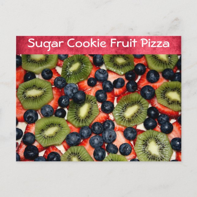 Zuckerkoch Fruchtpizza Rezept Postkarte (Vorderseite)