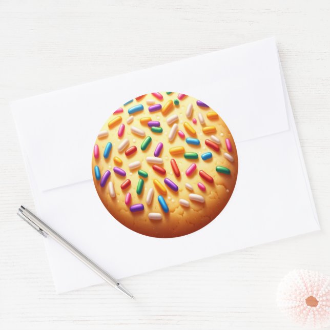 Zuckerkoch mit Sprinklen Runder Aufkleber (Umschlag)