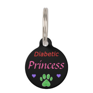 Zuckerkranke wachsame Prinzessin Custom Tiernamensmarke