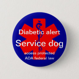 Zuckerkrankes wachsames Service-HundeButton Button
