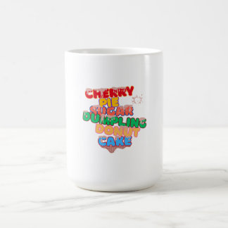 Zuckerkrapfen-Kirschkuchen-Donut-Kuchen Kaffeetasse