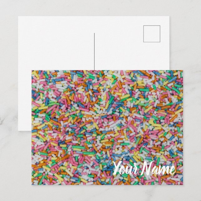 Zuckerkraut farbenfrohe Hintergrundgeschenk Feiertagspostkarte (Vorne/Hinten)