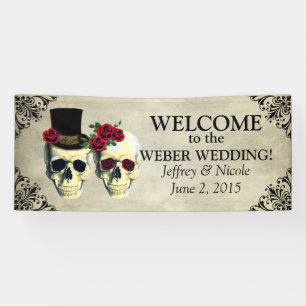 Zuckerkulbrücke und Banner für Hochzeiten
