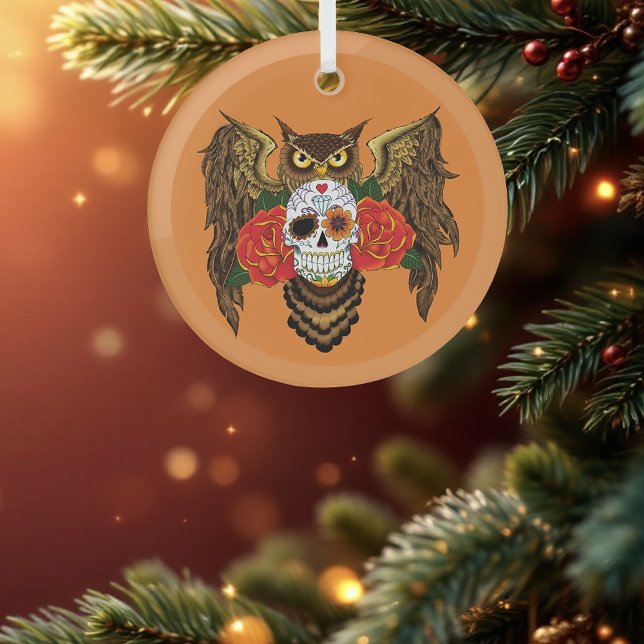 Zuckerkull-Rose Owl Ornament Aus Glas (Von Creator hochgeladen)
