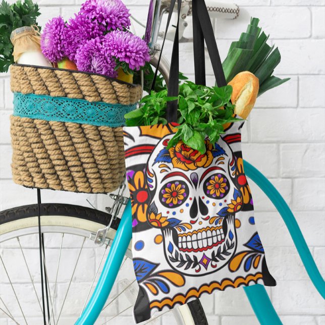 Zuckerkullen Urlaubsmuster überall Tasche (Sugar Skulls Holidays Pattern All Over Print Tote Bag)