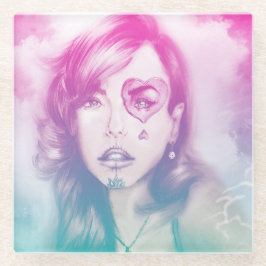 Zuckerkulpf Hübsches Mädchen, Untersetzer aus Glas