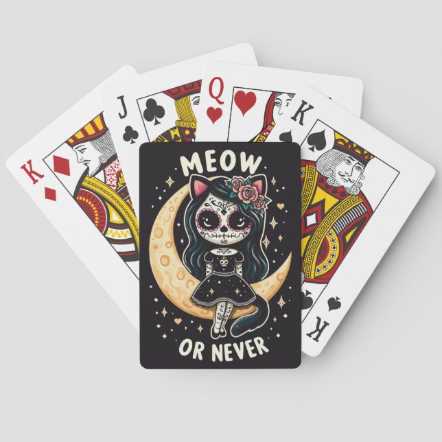 Zuckerkultur - Faulkatze Mädchen - Meau oder Niema Spielkarten (Rückseite)