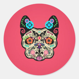 Zuckerkultur Frenchie - Rosa Runder Aufkleber