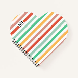 Zuckerl Streifen Monogramm Notizbuch