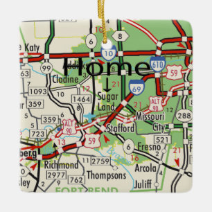 Zuckerland TX Karte Keramikornament