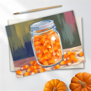 Zuckermais-Glas   Frohes Halloween  Feiertagspostkarte
