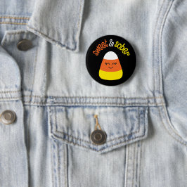 Zuckermais und Sober Candy Mais zu Halloween Button