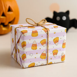Zuckermais und Sterne Halloween-Muster Geschenkpapier