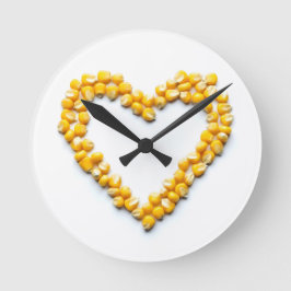 Zuckermaisherz Runde Wanduhr