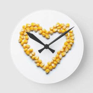 Zuckermaisherz Runde Wanduhr