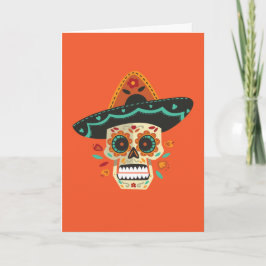 Zuckern Sie Skull Dia de Muertos mit Karte